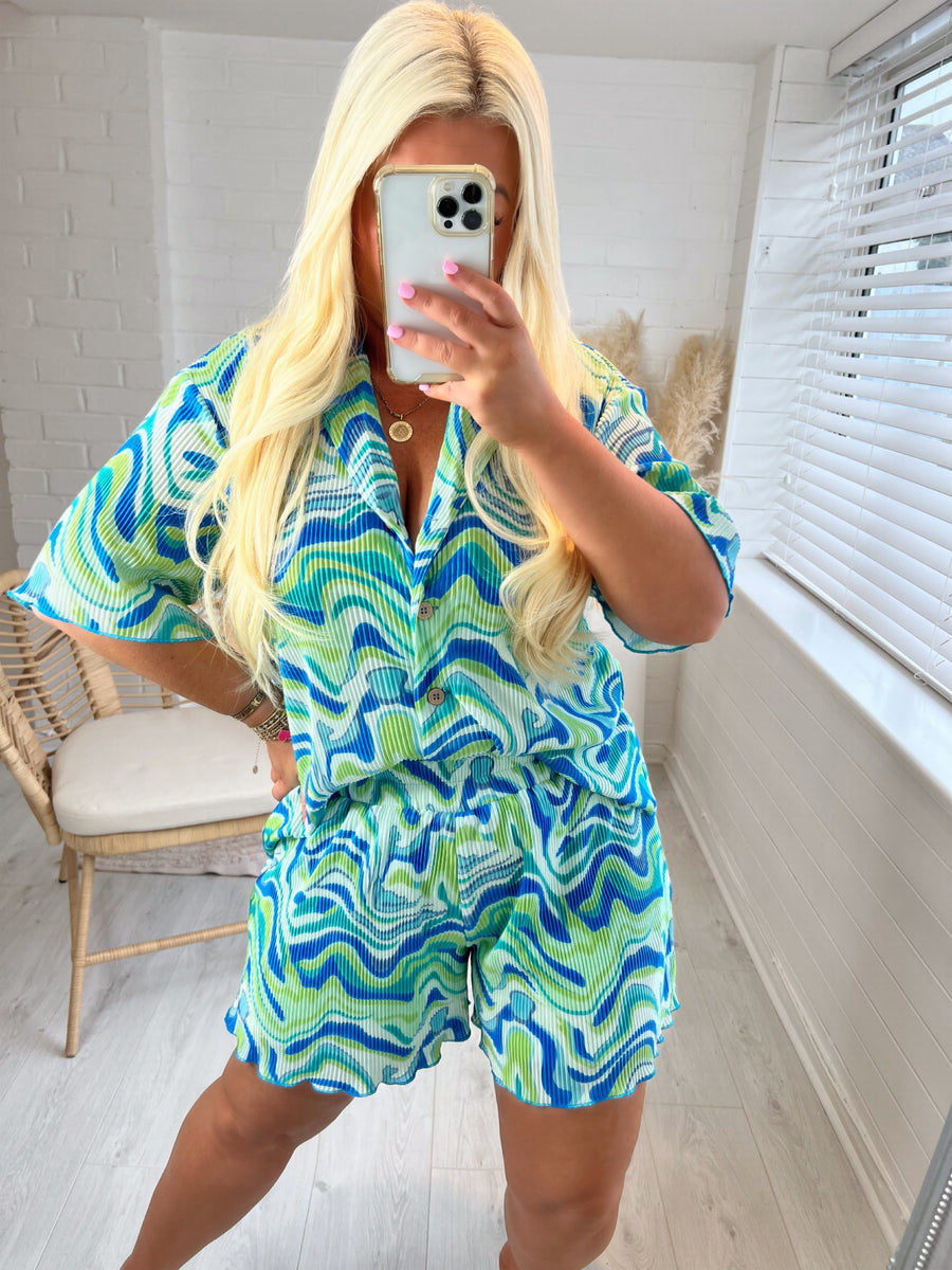 Lulu set green/blue – MELS BOUTIQUE